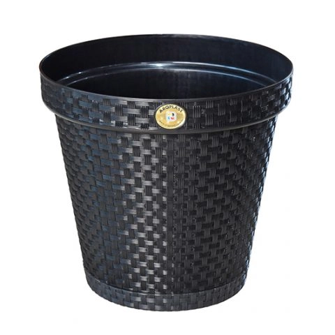 Vaso Redondo Rattan Preto 10l 25820 Arqplast