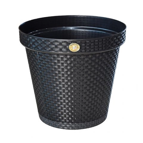 Vaso Redondo Rattan Preto 20l 25822 Arqplast