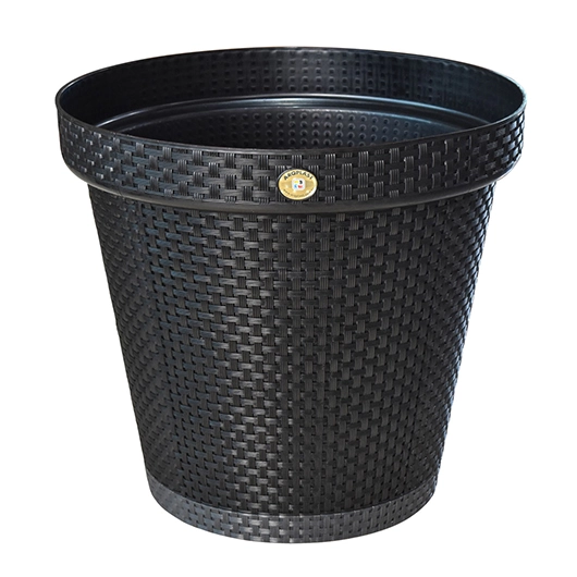 Vaso Redondo Rattan Preto 36l 25824 Arqplast