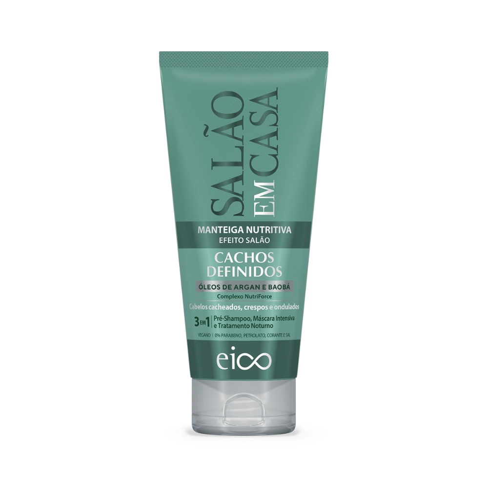 Manteiga Nutritiva Eico Salão Em Casa Cachos Definidos Bisnaga 180ml