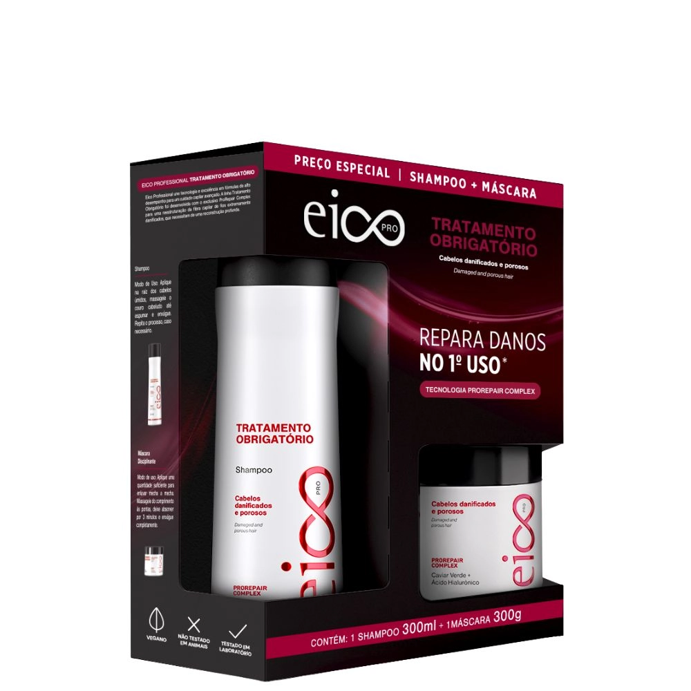Kit Pro Eico Tratamento Obrigatório Shp 300ml Máscara 300g