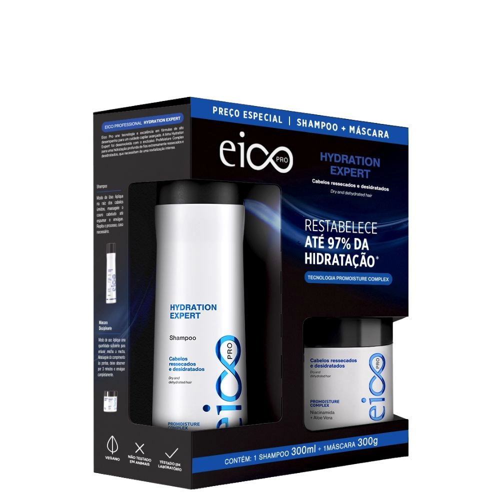 Kit Pro Eico Hydration Expert Shp 300ml Máscara 300g