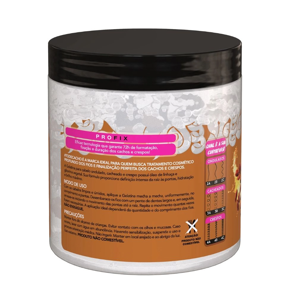 Gelatina Salon Line Linhaça To De Cacho Definição Brilho Pote 550g