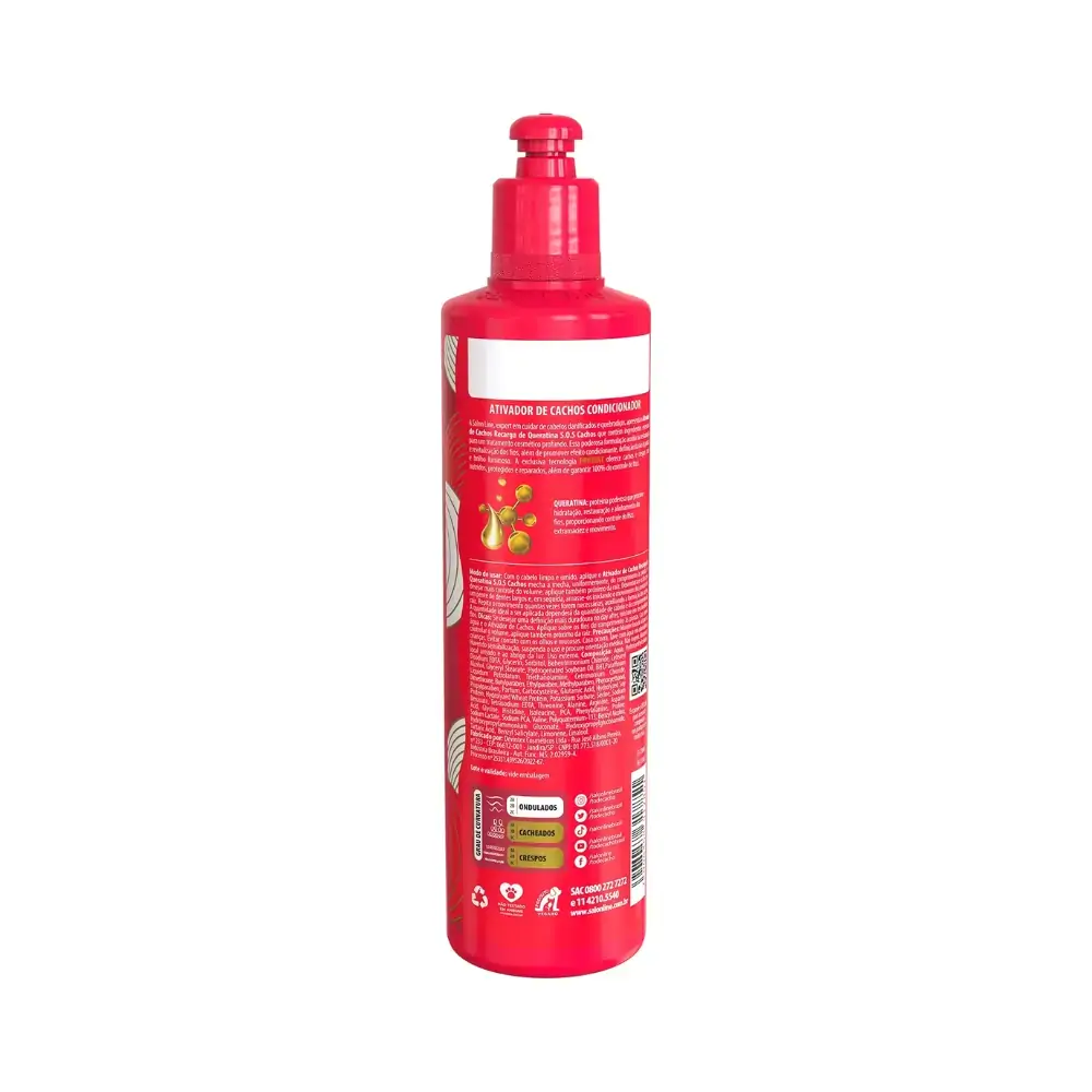 Ativ Cachos S Line Sos Cachos 300ml Recarga Queratina Reparacao Total