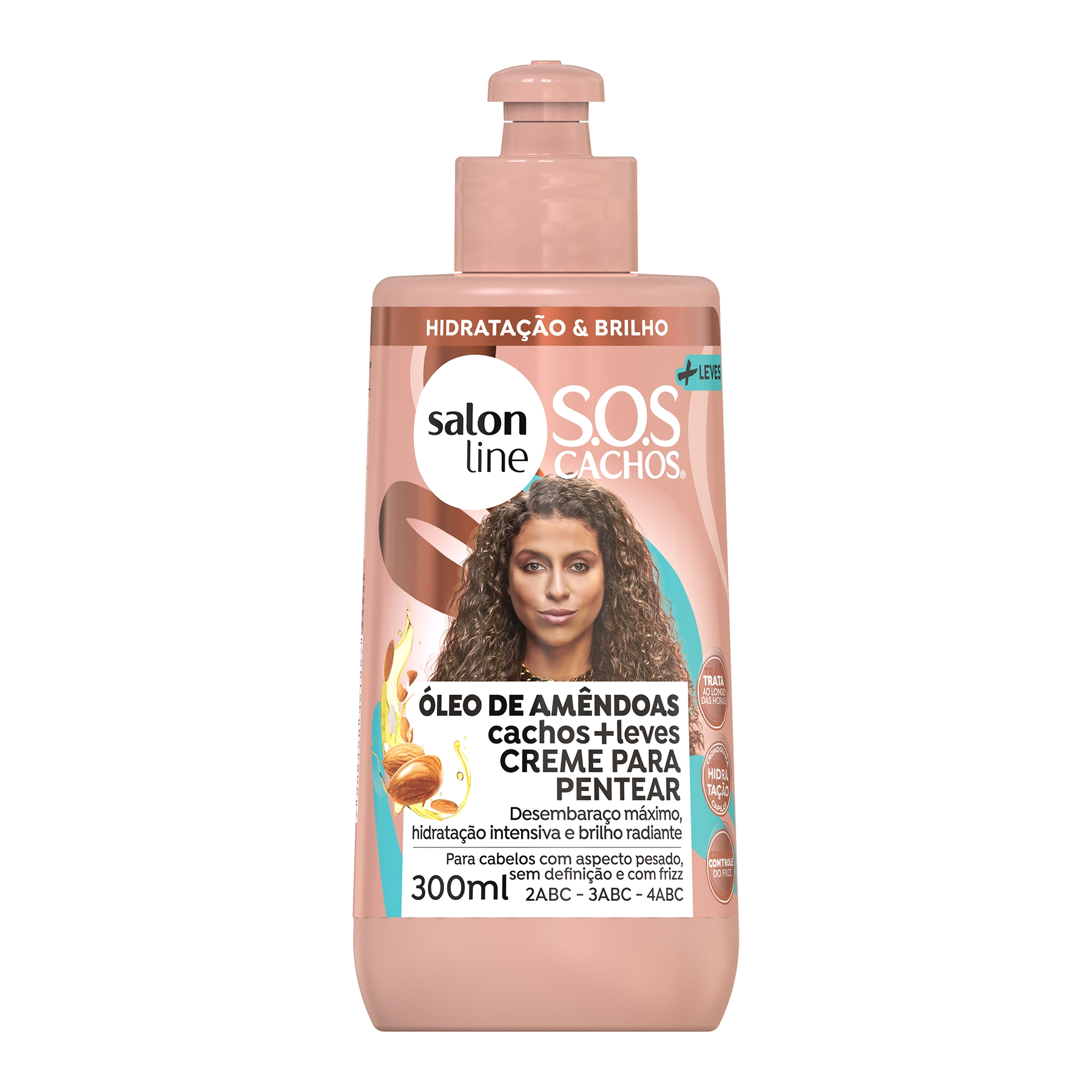 Salon Line Sos Cachos Cr Pentear Leves 300ml Oleo De Amendoas