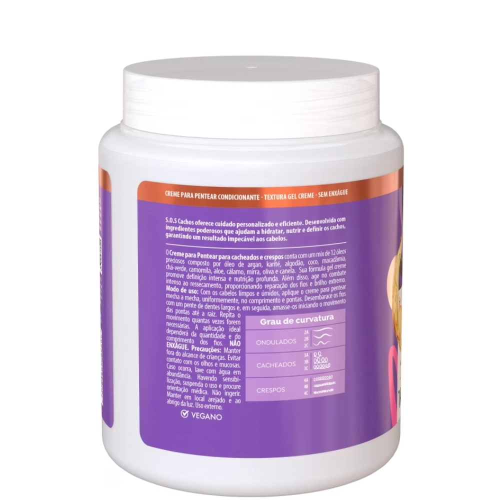 Salon Line Sos Cachos Cr Pentear 1000g Super Oleos