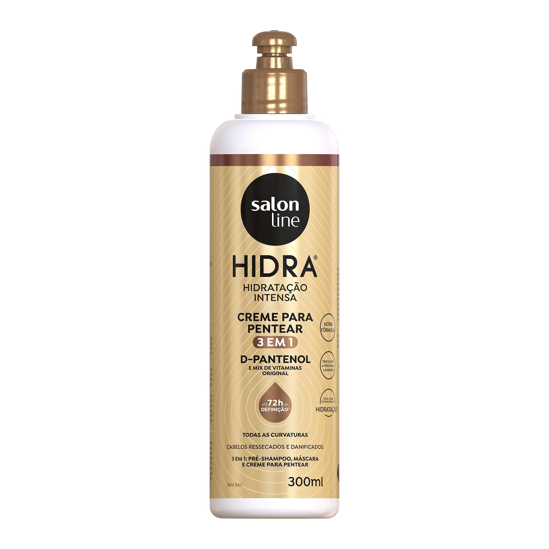 Salon Line Sos Cachos Cr Pentear Hidra 300ml 3 Em 1 D Pantenol