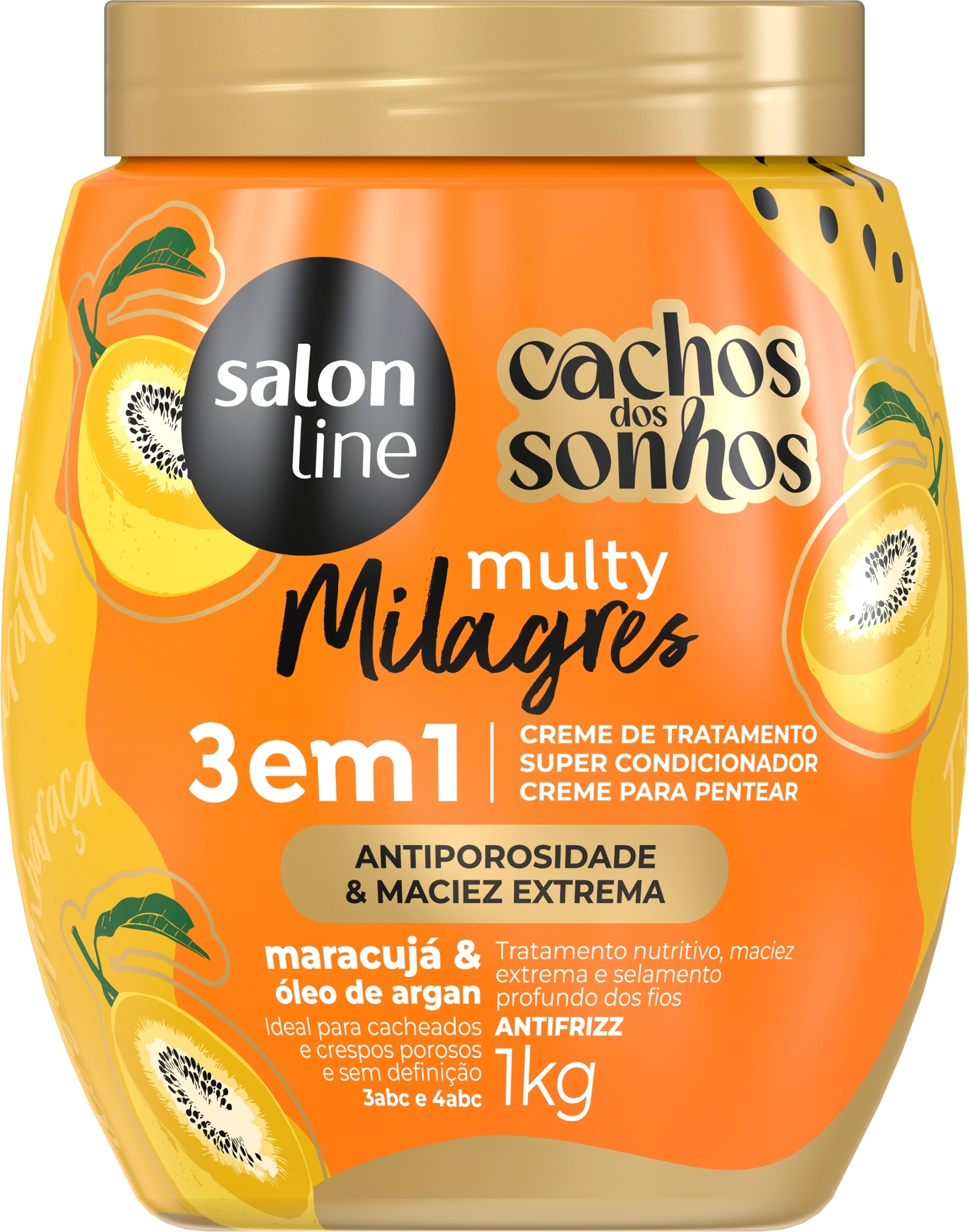 Mascara Tratamento Creme Salon Line Maracuja 3 Em 1 Multy Milagres 1kg