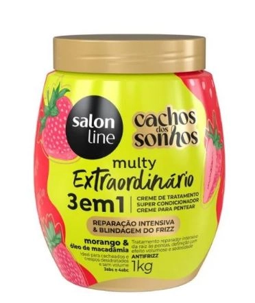 Mascara Tratamento Creme Salon Line Morango 3 Em 1 Multy Extra 1kg