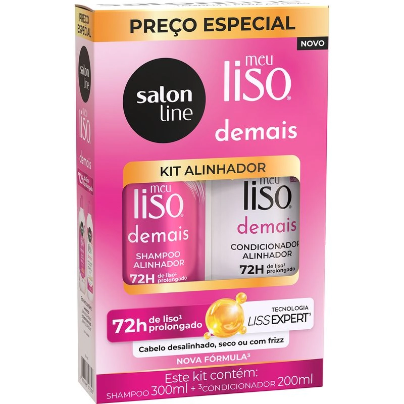 Kit Sh 300ml Cond 200ml S Line Meu Liso Demais
