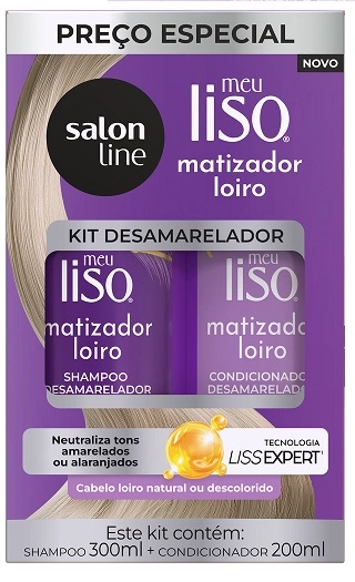 Kit Sh 300ml Cond 200ml S Line Meu Liso Matizador Loiro