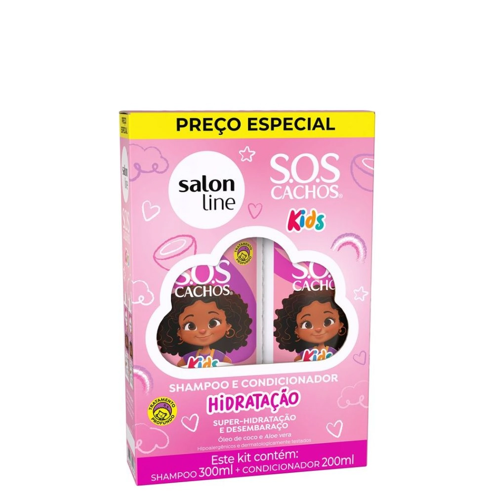 Kit S Line Sh 300ml Cond 200ml Sos Cachos Hidratacao Kids