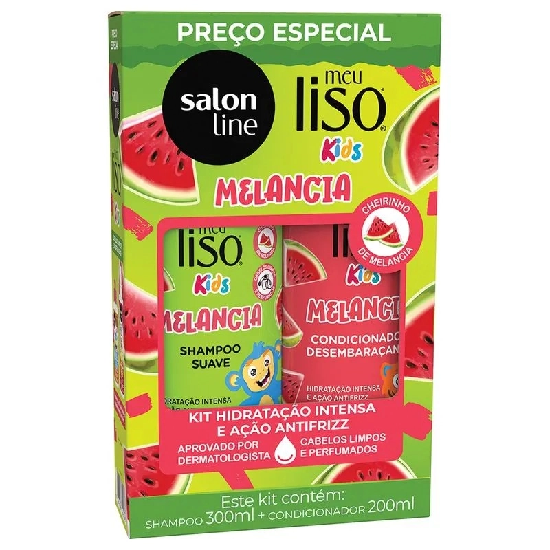 Kit Sh 300ml Cond 200ml S Line Meu Liso Kids Melancia