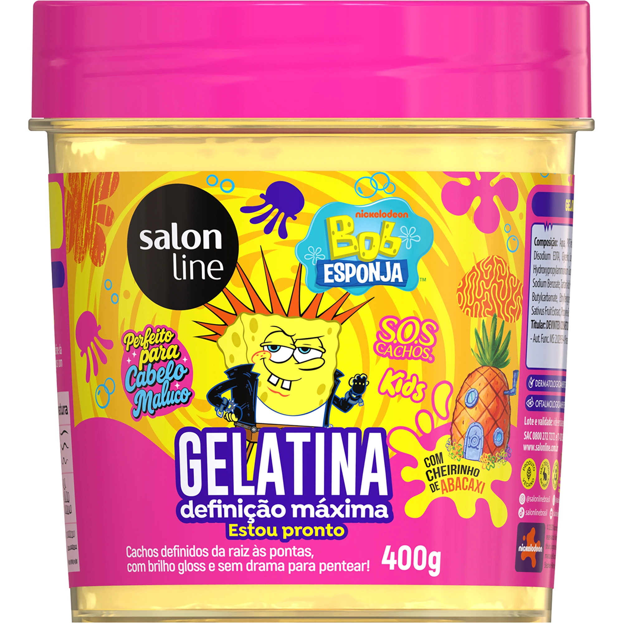 Gelatina S Line Sos Kids 400g Bob Esponja Def Maxima