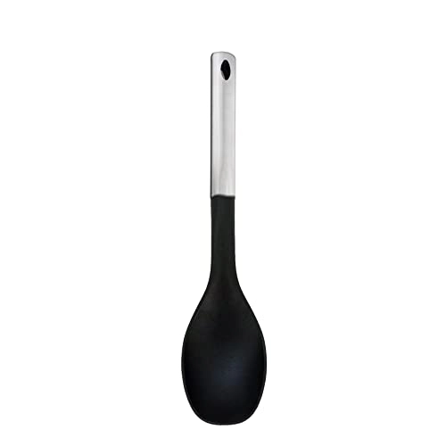 Colher De Nylon Preto Com Cabo Em Inox Yazi