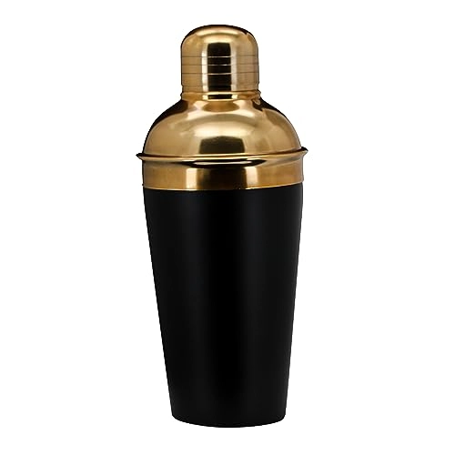 Coqueteleira Inox Preta Dourada Yangzi 500ml