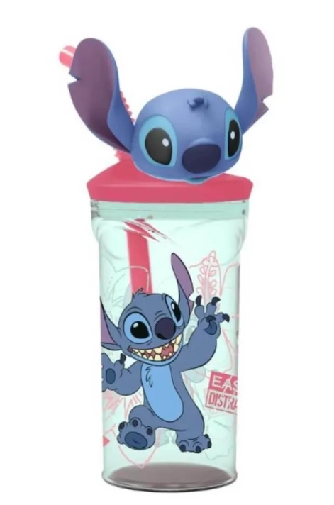 Copo 3d C/ Canudo Stitch 360ml