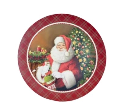 Sousplat Natal 33cm Noel Borda Xadrez