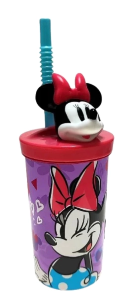 Copo 3d Canudo Minnie Smile 360ml 29785 Yangzi