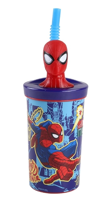 Copo 3d Canudo Homem Aranha Power 360ml 30120 Yangzi