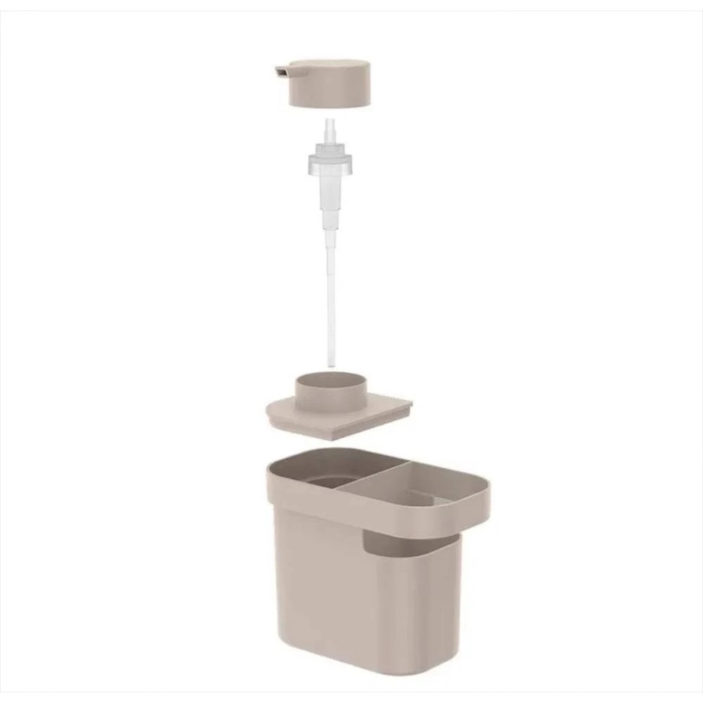 Dispenser De Detergente E Organizador Trium Bege 650ml Dt550bgf Martiplast