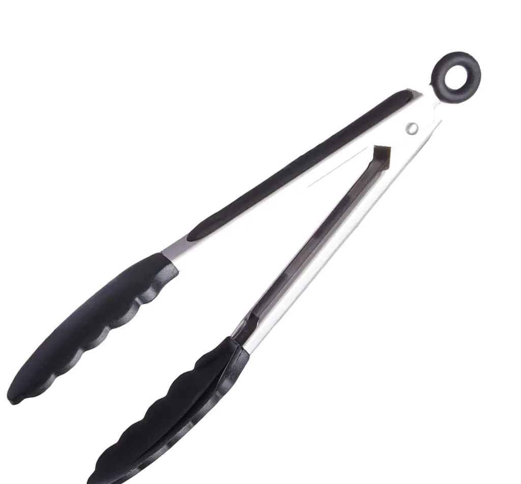 Pegador Alimentos Silicone Preto 26cm 15054 Inga