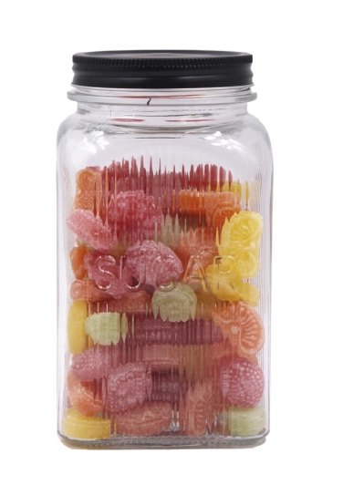 Pote Vidro Quadrado C Tpa Pt 1,2l Sugar Inga