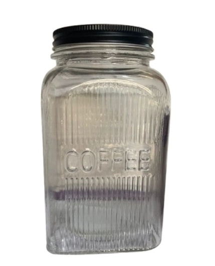 Pote Vidro Quadrado C Tpa Pt 1,2l Coffee Inga