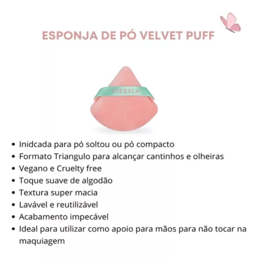 Esponja Para Pó Vizzela Velvet Puff