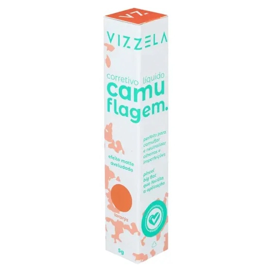 Corretivo Líquido Camuflagem Laranja Vizzela 5g