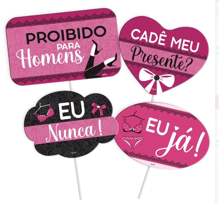 Placas Divertidas Chá De Lingerie Festcolor 4un