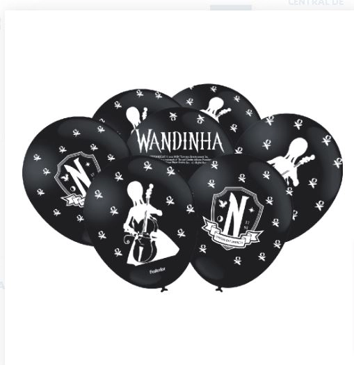 Balao Imp. Especial Pto Wandinha 25un 111115 Festcolor