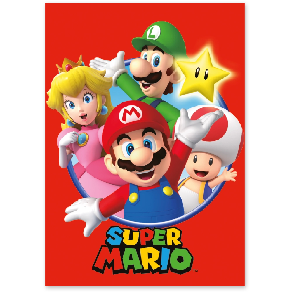 Painel 4 Laminas Super Mario Festcolor