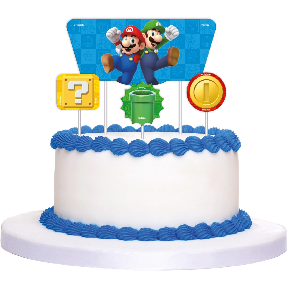 Topper Para Bolo Super Mario 4un Festcolor