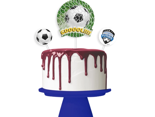 Kit Topo De Bolo Apaixonados Por Futebol C/03un Festcolor