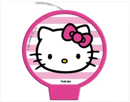Vela Plana Hello Kit Rosa Festcolor
