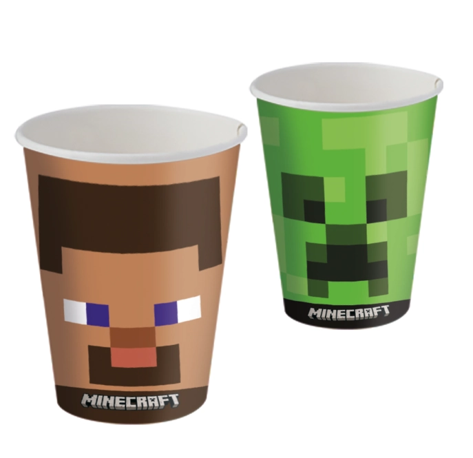Copo Pap Minecraft 200ml C/8un Festcolor