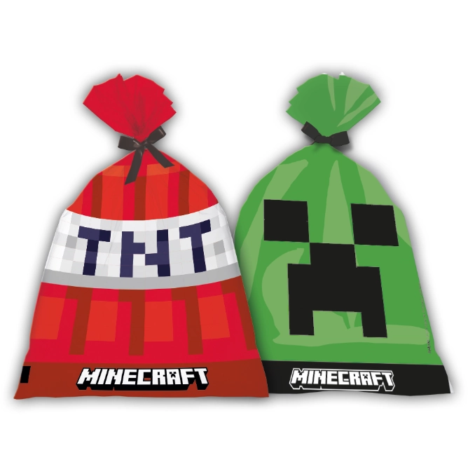 Sacola Plastica Minecraft C/8un Festcolor
