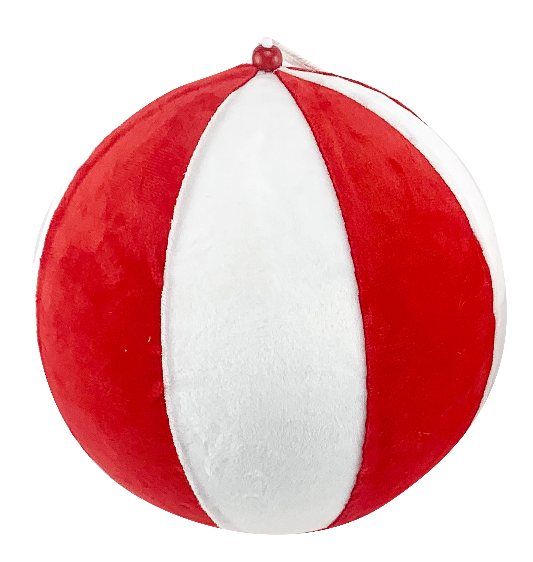 Bola Natal Camurca Branco Vermelho 15cm Sd3424 Rio Master