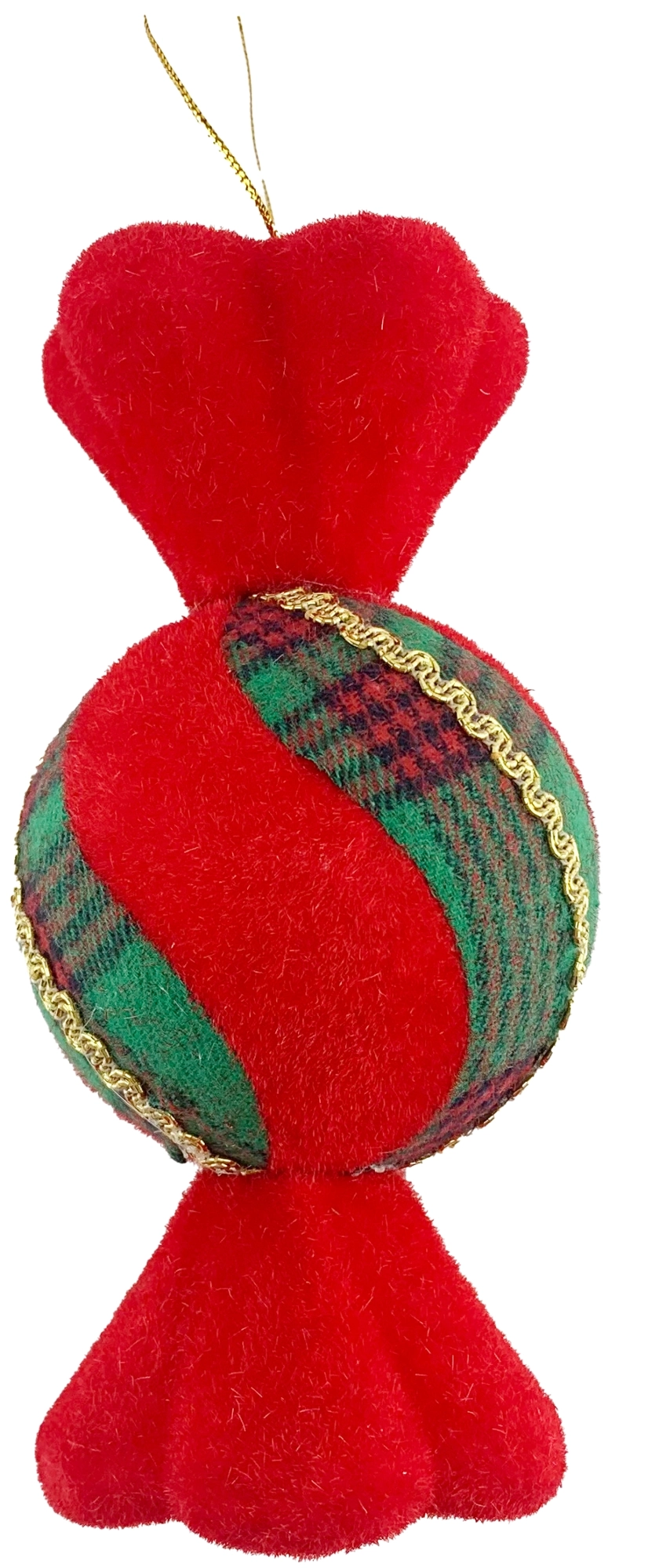 Enfeite Natal Pendurar Bala Camurca Xadrex 8x8x17cm Sd3459 Rio Master