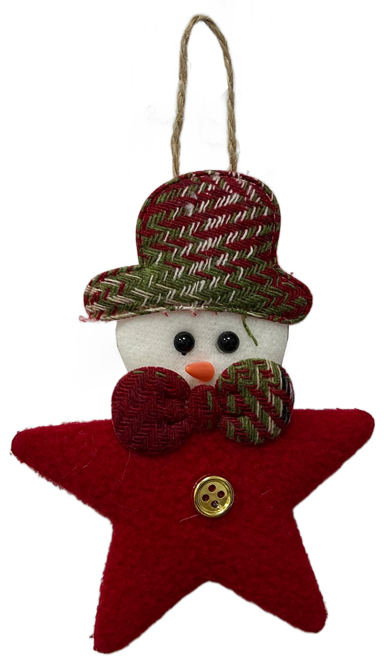 Enfeite Natal Pendurar Boneco Estrela Vermelho 10x13cm Wfh2960 Rio Mas