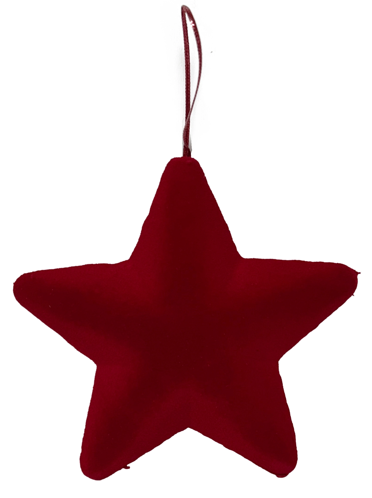 Enfeite Natal Pendurar Estrela Camurca Vermelho 2un 11,5cm Wf1798 Rio