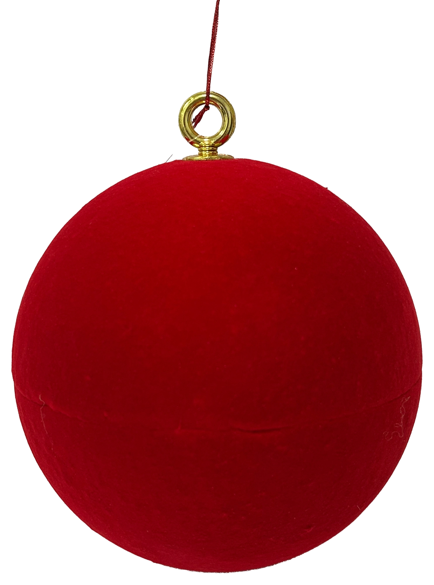Bola Natal Camurca Vermelho 10cm Wf1812 Rio Master
