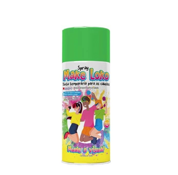 Tinta Spray P/cabelo Verde 120ml Make Mais