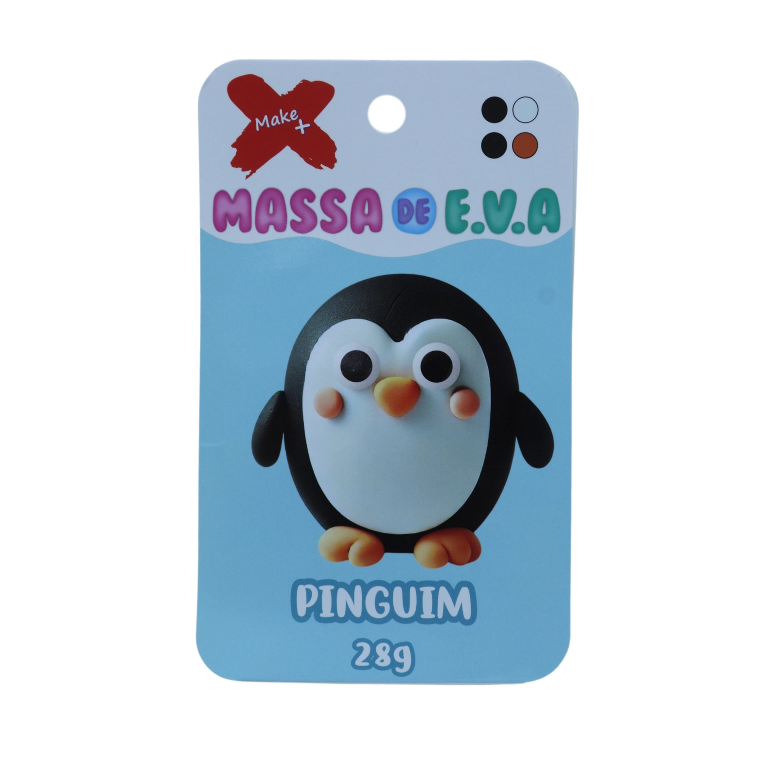 Massa Eva Pote Pinguim C/4 Cores 28g Make Mais