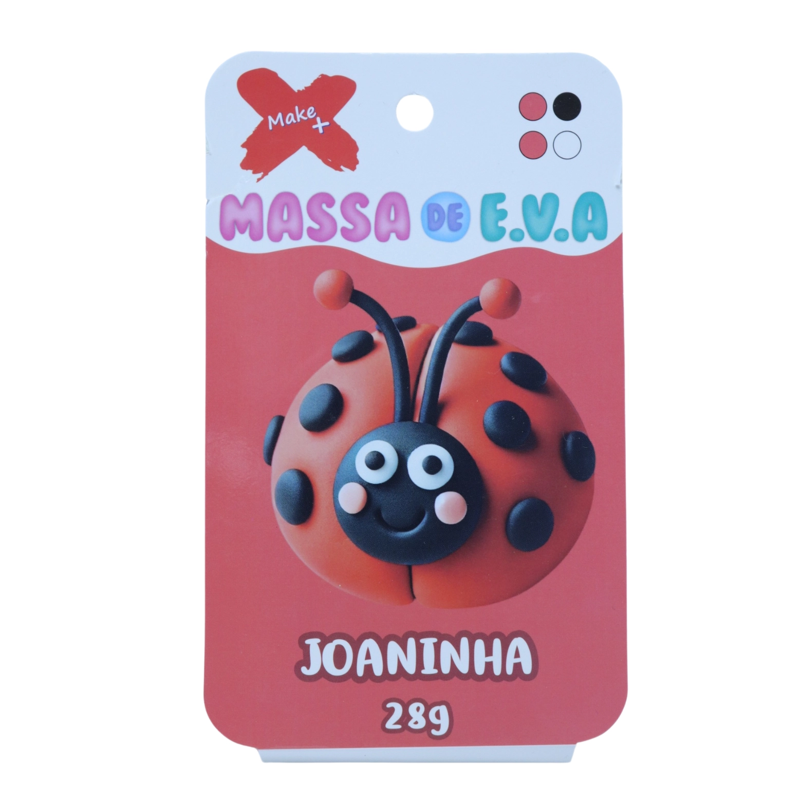 Massa Eva Pote Joaninha C/4 Cores 28g Make Mais