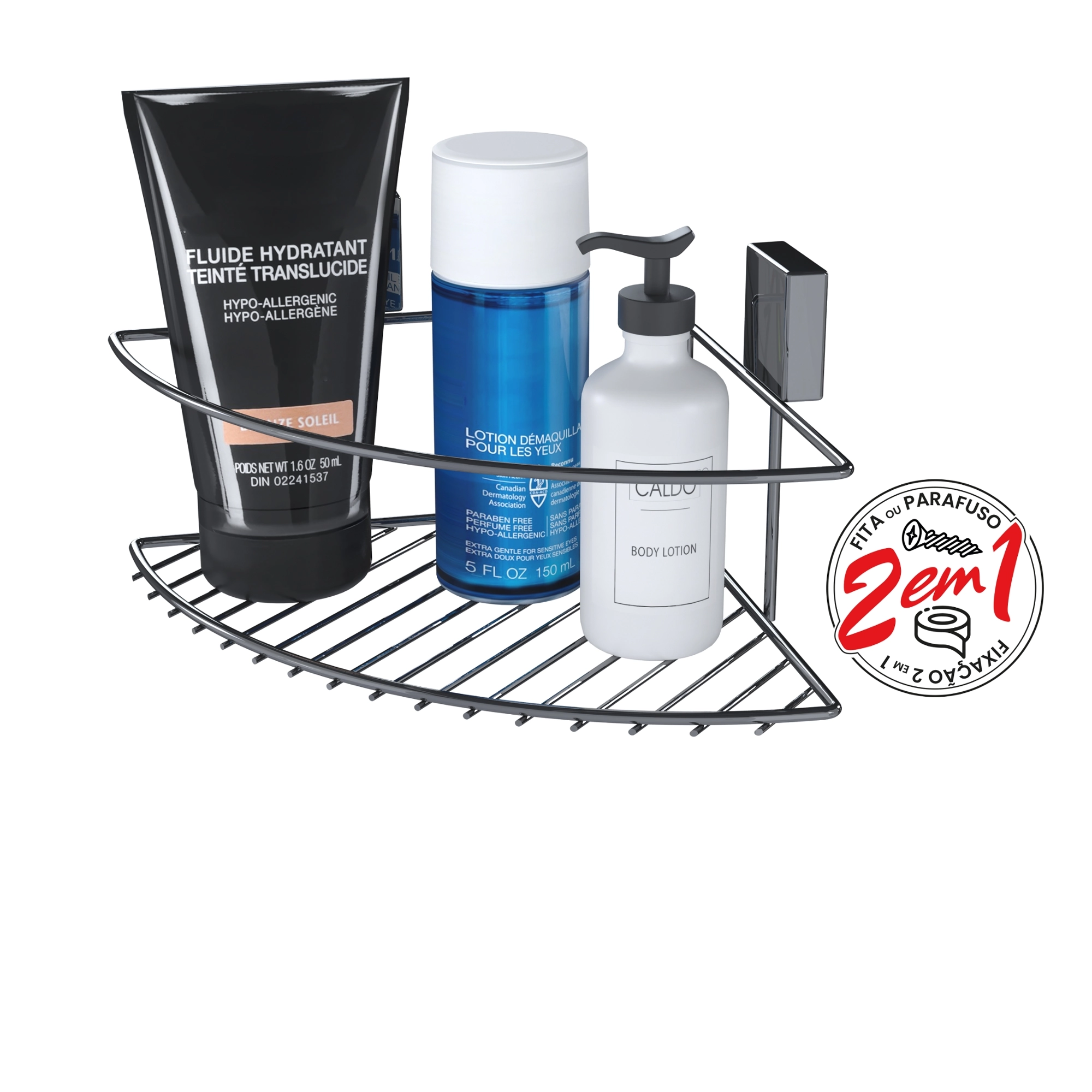 Suporte Shampoo Canto Exclusive Fort Fix Preto Or0270 Dicarlo