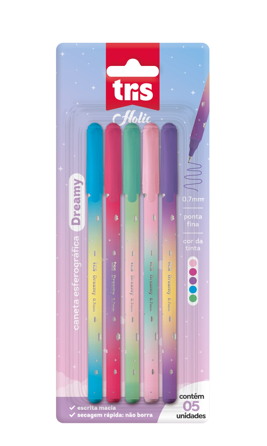 Caneta Esferografica Tris Holic Dreamy 5un 902955 Summit