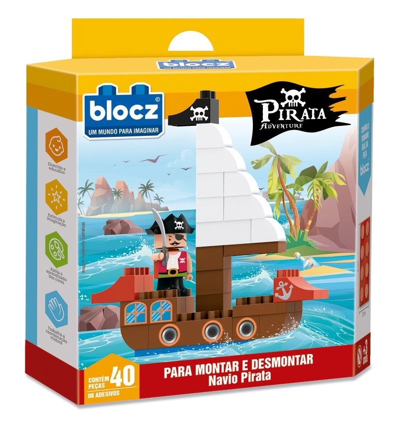Kit Blocos Bonecos Pirata Ref.8324