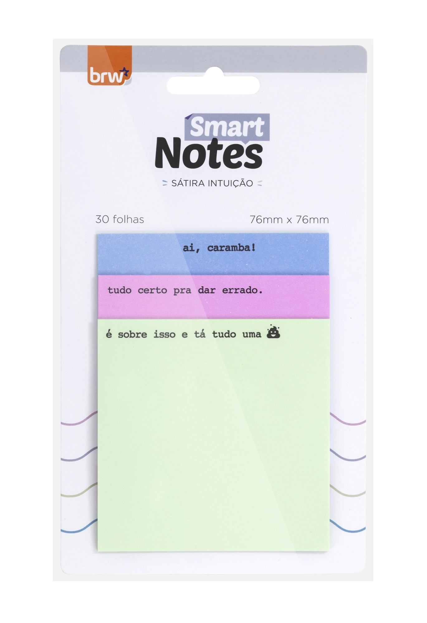 Bloco Smart Notes Satira Intuicao 30fls 76x76mm Brw